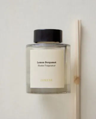 Zara Home Аромадиффузор Lemon Bergamot 100 мл, тростниковые палочки микадо, аромат свежий цитрусовый, Горчичный