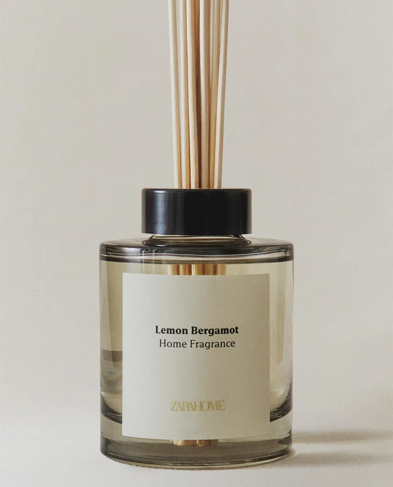 Zara Home Аромадиффузор Lemon Bergamot 200 мл, тростниковые палочки микадо, аромат свежий цитрусовый, Горчичный