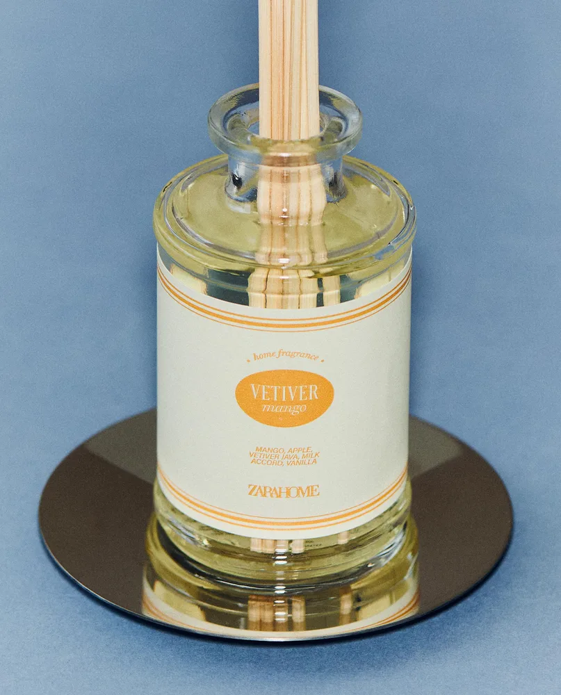 Zara Home Аромадиффузор Vetiver Mango 190 мл, тростниковые палочки микадо, аромат древесный, Коричневый