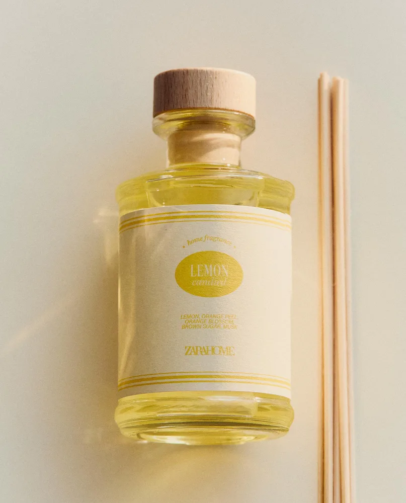 Zara Home Аромадиффузор Lemon Candied 190 мл, тростниковые палочки микадо, аромат свежий цитрусовый, Горчичный