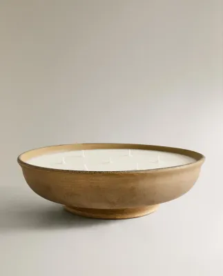 Zara Home Свеча ароматическая Incense Leather 1200 г, растительный воск, аромат восточный древесный, Коричневый