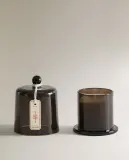 Zara Home Свеча ароматическая Cuir Nuit 140 г, растительный воск, аромат восточный древесный, Коричневый — фото 6