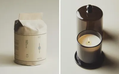 Zara Home Свеча ароматическая C dre pic 140 г, растительный воск, аромат древесный, Коричневый