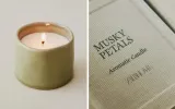 Zara Home Свеча ароматическая Musky Petals 150 г, растительный воск, аромат цветочный древесный, Розовый — фото 1