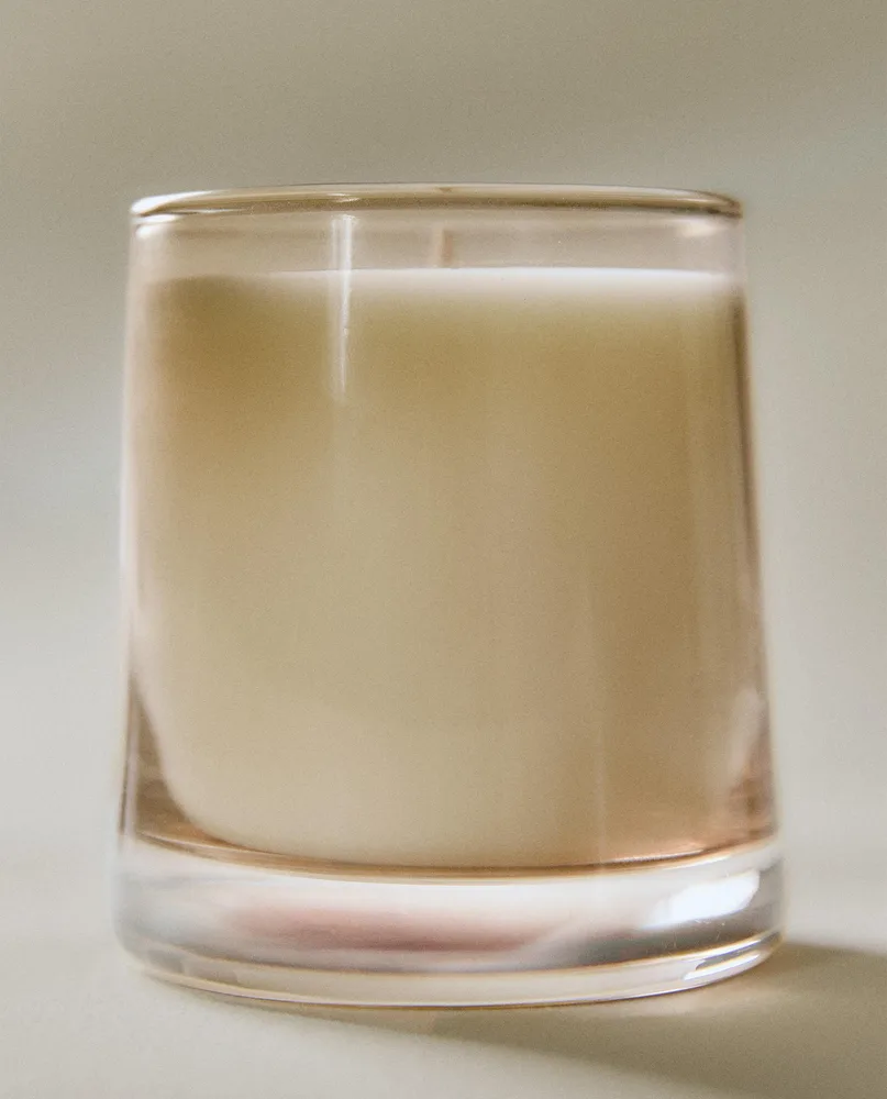 Zara Home Свеча ароматическая Jasmine & Musk 180 г, растительный воск, аромат цветочный древесный, Розовый