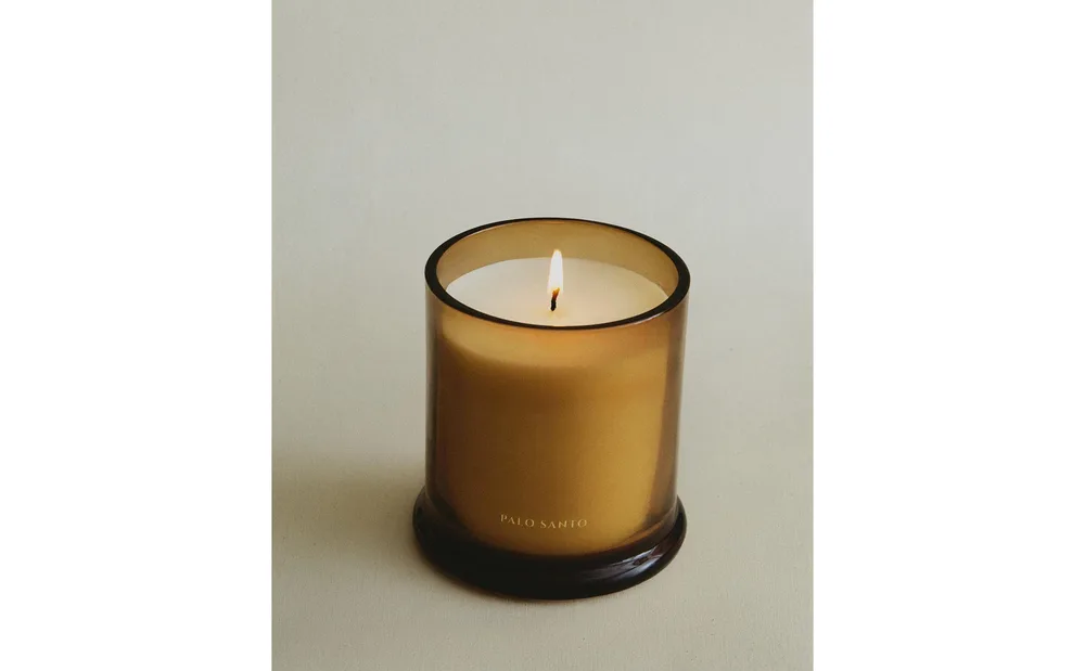 Zara Home Свеча ароматическая Palo Santo 350 г, растительный воск, аромат восточный древесный, Коричневый