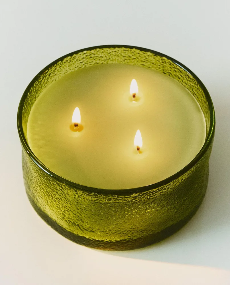 Zara Home Свеча ароматическая Bergamot & Sandalwood 500 г, растительный воск, аромат древесный, Коричневый