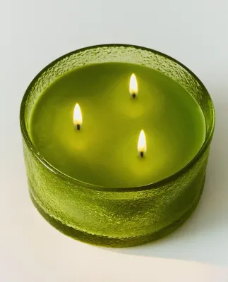 Zara Home Свеча ароматическая Lime & Peppermint 500 г, растительный воск, аромат свежий цитрусовый, Горчичный