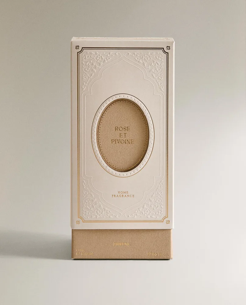 Zara Home Аромадиффузор Rose et Pivoine 670 мл, тростниковые палочки микадо, аромат цветочный, Розовый