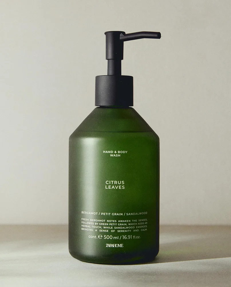 Zara Home Жидкое мыло Citrus Leaves 500 мл для рук и тела, парфюмированное, аромат свежий цитрусовый