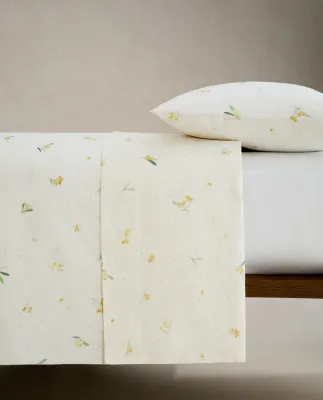 Пододеяльник Zara Home, лён 55%, хлопок 45%, с цветочным принтом, 7116/088