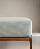 Простыня на резинке Zara Home фланель, хлопок 100%, в полоску, 2611/900 — фото 3