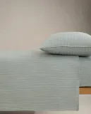Простыня на резинке Zara Home фланель, хлопок 100%, в полоску, 2611/900 — фото 5