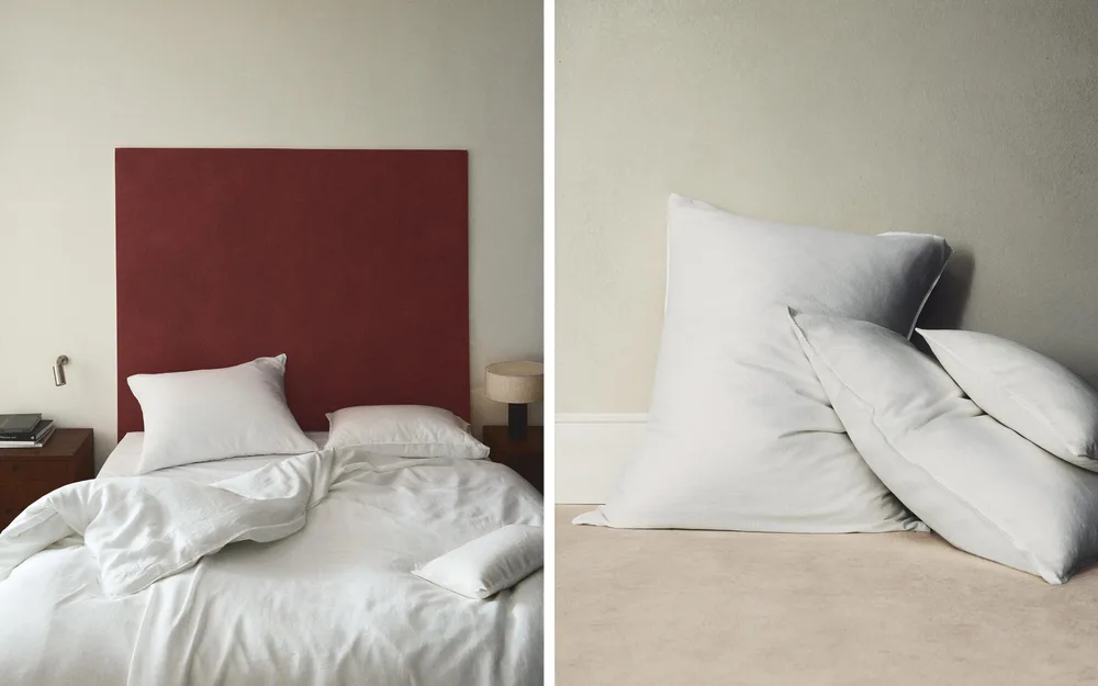 Пододеяльник Zara Home хлопок, лён 100%, однотонный, 6150/088