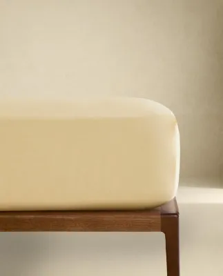 Простыня на резинке Zara Home хлопок, лён 100%, однотонный, 3115/900