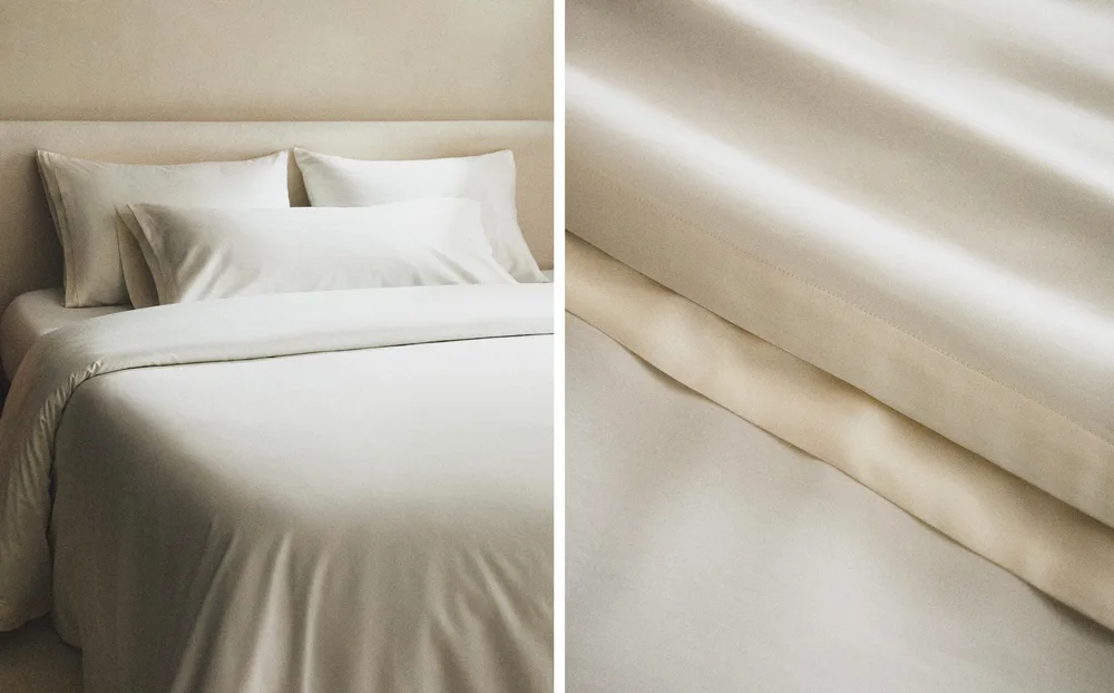 Пододеяльник Zara Home сатин, хлопок 95%, однотонный, 6174/088