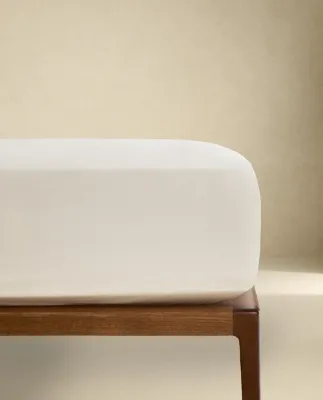 Простыня на резинке Zara Home сатин, хлопок 100%, однотонный, 0056/095