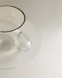 Zara Home чайная пара из боросиликатного стекла, цвет серебристый, 15 см — фото 4