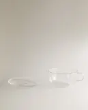 Zara Home чайная пара из боросиликатного стекла, цвет серебристый, 16 см — фото 4