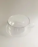 Zara Home чайная пара из боросиликатного стекла, цвет серебристый, 16 см — фото 5