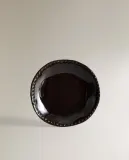 Zara Home тарелка из каменной керамики, цвет коричневый, 7.7 см — фото 4