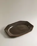 Zara Home блюдо сервировочное из каменной керамики, цвет коричневый, 19.4 см — фото 7