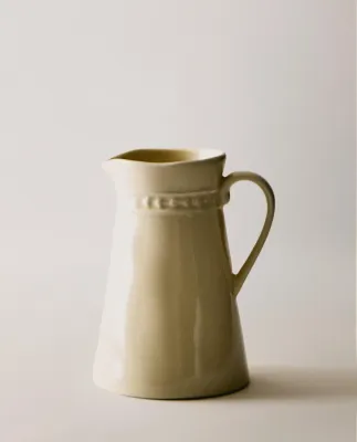 Zara Home кувшин из каменной керамики, цвет кремовый, 11.6 см