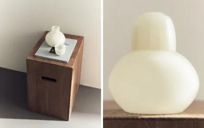 Zara Home кувшин из стекла, цвет кремовый, 15 см