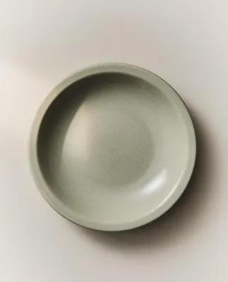 Zara Home тарелка глубокая из каменной керамики, цвет зелёный, 21.7 см