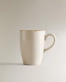 Zara Home чашка из фарфора, цвет бежевый, 11 см — фото 5