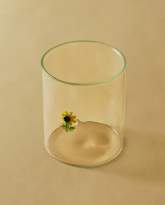 Zara Home стакан из боросиликатного стекла, цвет жёлтый, 9.5 см