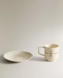 Zara Home набор столовой посуды из каменной керамики, цвет белый, 8.4 см — фото 2
