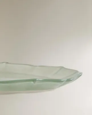 Zara Home тарелка десертная из стекла, цвет зелёный, 22 см
