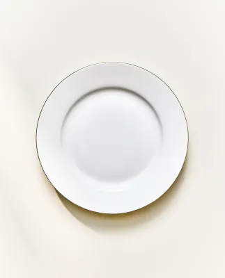 Zara Home тарелка пирожковая из костяного фарфора, цвет золотой, 16.8 см