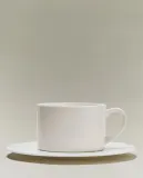 Zara Home чайная пара из костяного фарфора, цвет белый, 17 см — фото 1