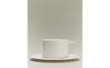 Zara Home чайная пара из костяного фарфора, цвет белый, 17 см — фото 3