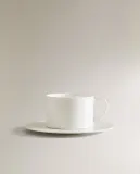 Zara Home чайная пара из костяного фарфора, цвет белый, 17 см — фото 4