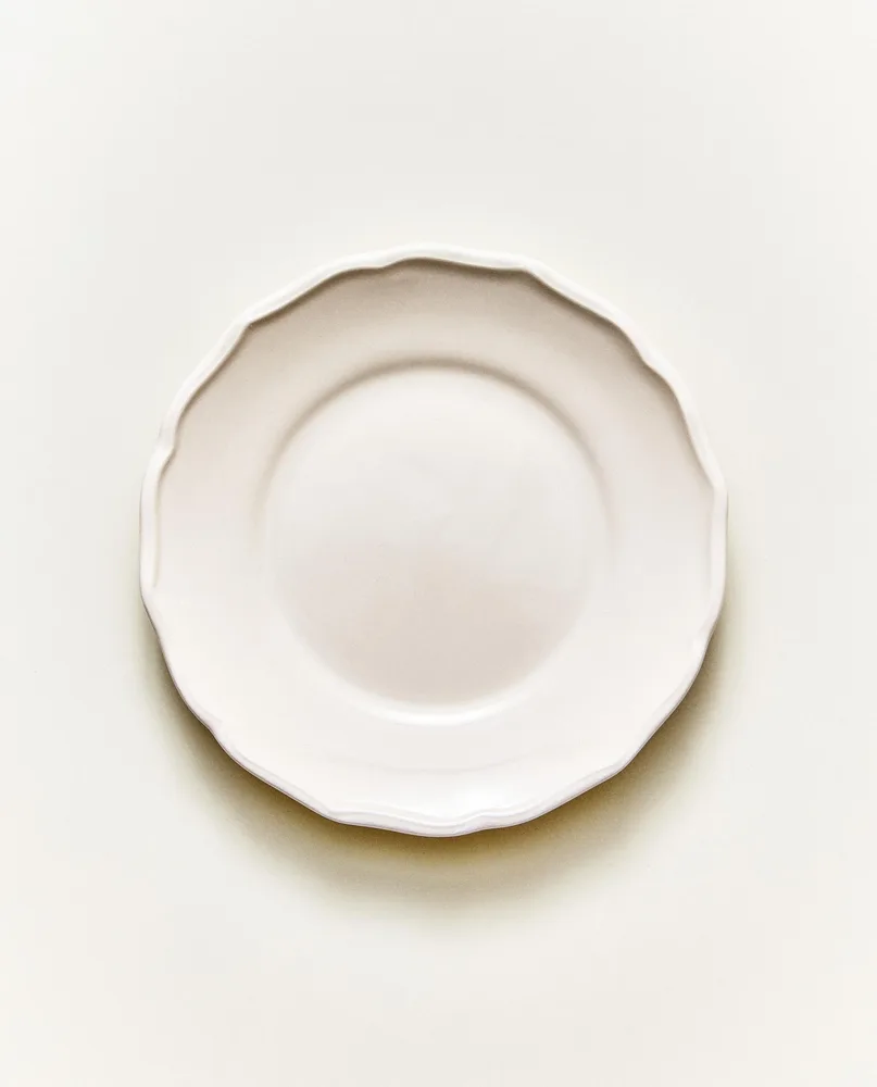 Zara Home тарелка из фаянса, цвет бежевый, 16 см