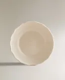 Zara Home тарелка из фаянса, цвет бежевый, 16 см — фото 2
