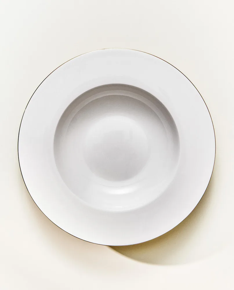 Zara Home тарелка глубокая из костяного фарфора, цвет золотой, 23 см