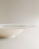 Zara Home тарелка глубокая из костяного фарфора, цвет золотой, 23 см — фото 3