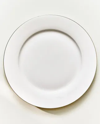 Zara Home тарелка обеденная из костяного фарфора, цвет золотой, 26 см