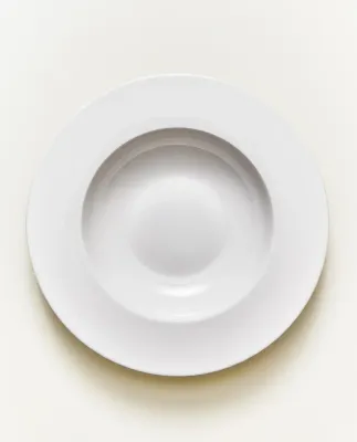 Zara Home тарелка глубокая из костяного фарфора, цвет белый, 24 см