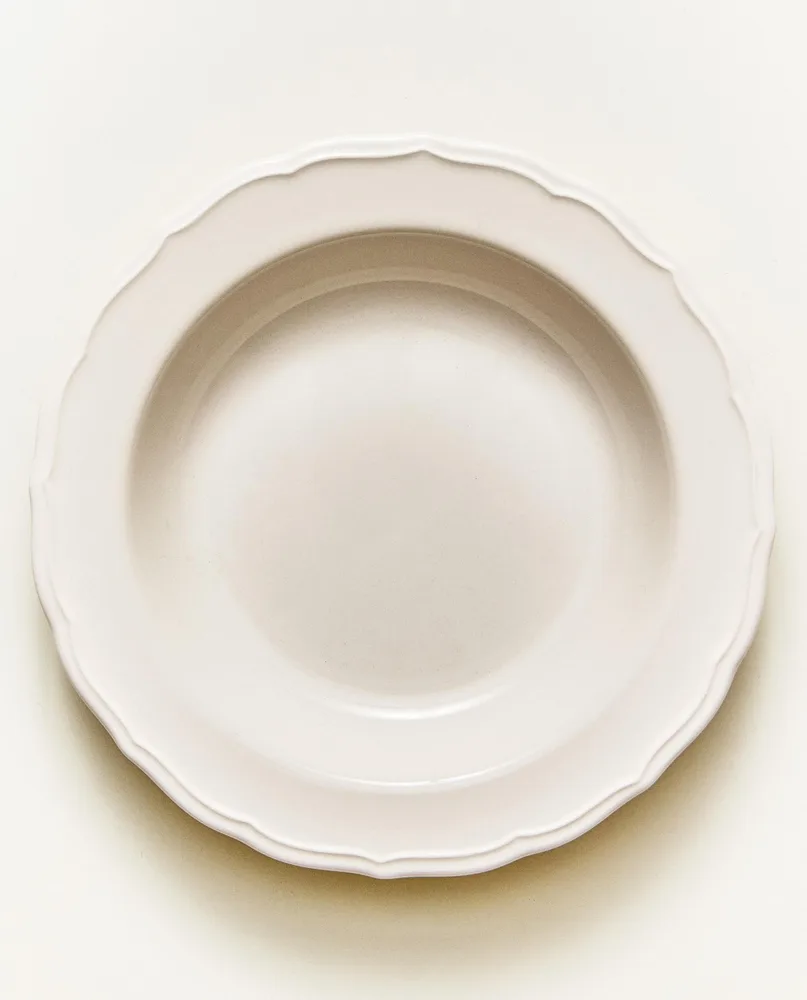 Zara Home тарелка глубокая из фаянса, цвет бежевый, 23 см