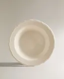 Zara Home тарелка глубокая из фаянса, цвет бежевый, 23 см — фото 7