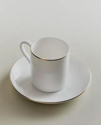 Zara Home чайная пара из костяного фарфора, цвет золотой, 12.9 см