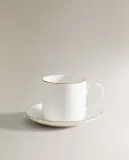 Zara Home чайная пара из костяного фарфора, цвет золотой, 12.9 см — фото 3