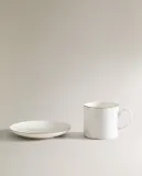 Zara Home чайная пара из костяного фарфора, цвет золотой, 12.9 см — фото 4