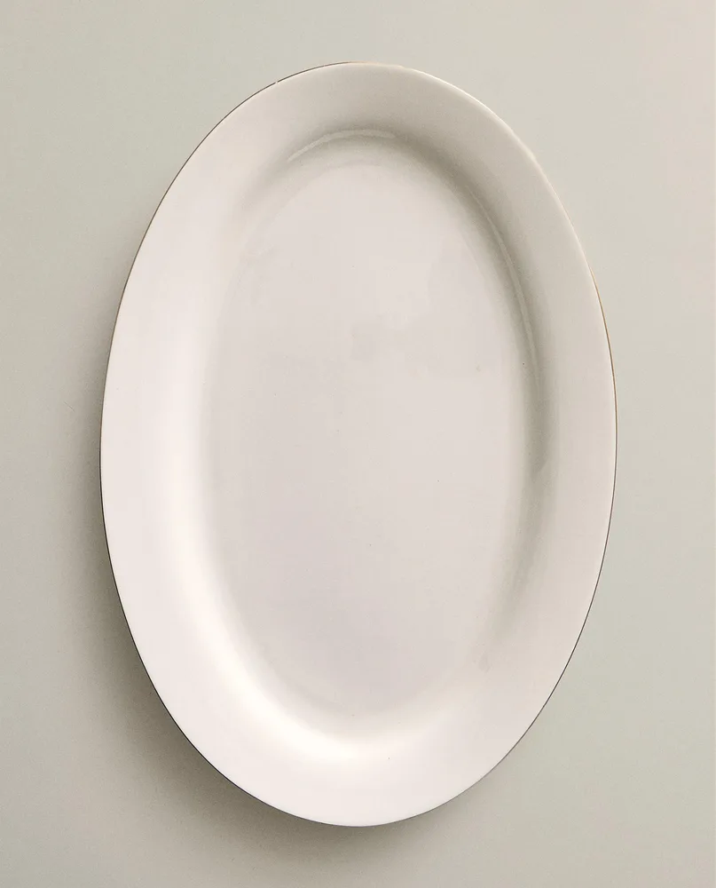 Zara Home блюдо сервировочное из костяного фарфора, цвет золотой, 35 см