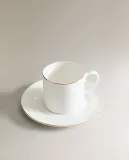 Zara Home чайная пара из костяного фарфора, цвет золотой, 16 см — фото 2